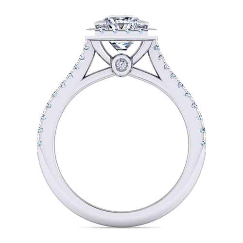 Michaela - 14K White Gold Princess Halo Diamond Engagement Ring - 0.41 ct - Shot 2