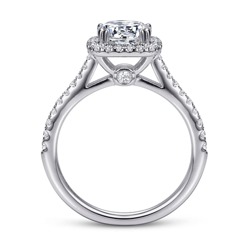 Michaela - 14K White Gold Round Halo Diamond Engagement Ring - 0.22 ct - Shot 2