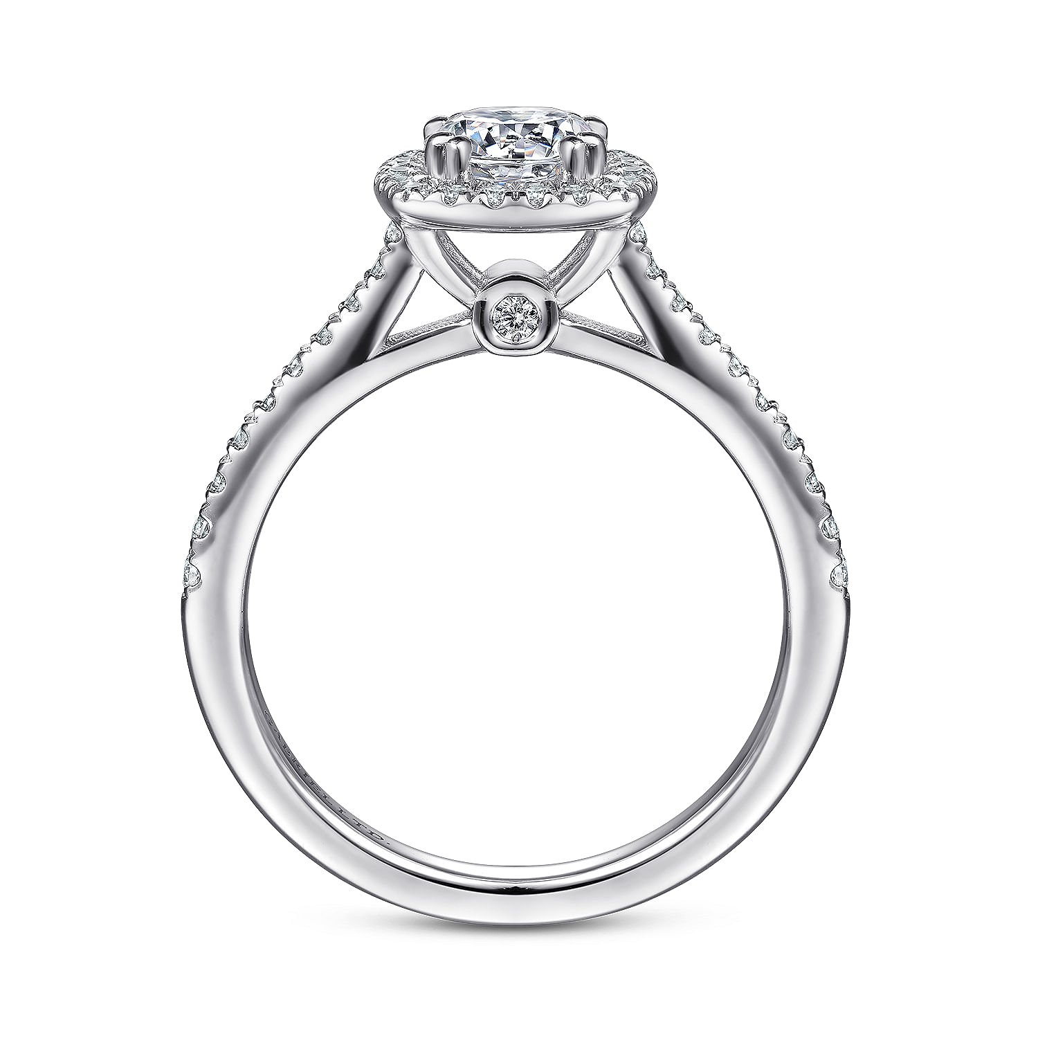 Michaela - 14K White Gold Round Halo Diamond Engagement Ring - 0.32 ct - Shot 2