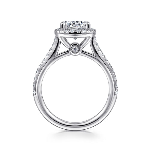 Michaela - 14K White Gold Round Halo Diamond Engagement Ring - 0.46 ct - Shot 2
