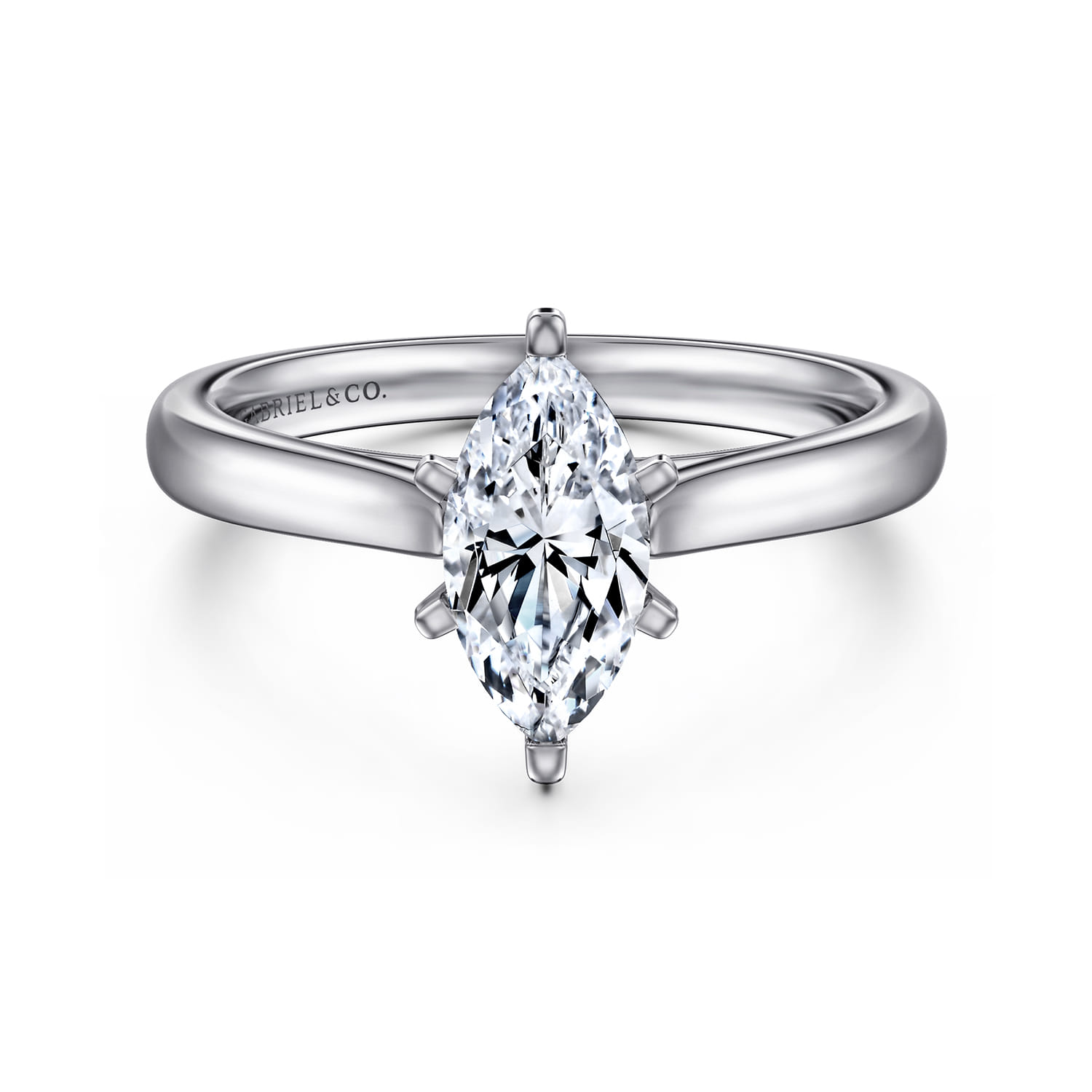 Michelle - 14K White Gold Marquise Shape Diamond Engagement Ring