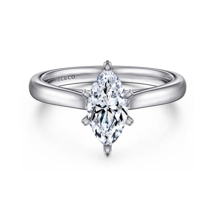 Michelle - 14K White Gold Marquise Shape Diamond Engagement Ring