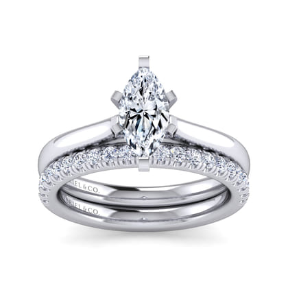 Michelle - 14K White Gold Marquise Shape Diamond Engagement Ring