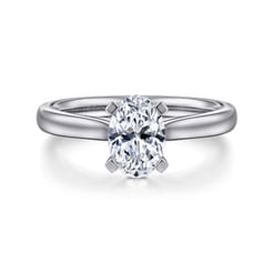 Michelle - 14K White Gold Oval Diamond Engagement Ring