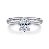 Michelle - 14K White Gold Oval Diamond Engagement Ring