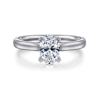 Michelle - 14K White Gold Oval Diamond Engagement Ring