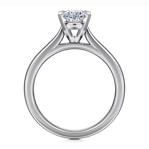 Michelle - 14K White Gold Oval Diamond Engagement Ring - Shot 2