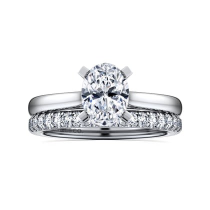 Michelle - 14K White Gold Oval Diamond Engagement Ring