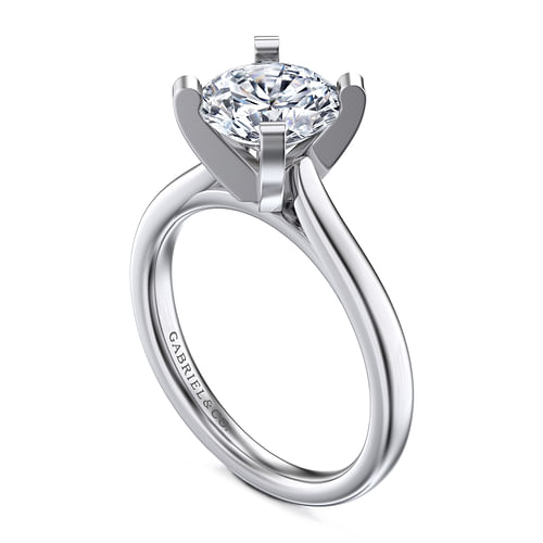 Michelle - 14K White Gold Round Diamond Engagement Ring - Shot 3