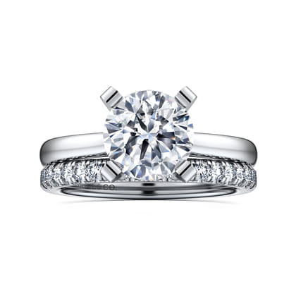 Michelle - 14K White Gold Round Diamond Engagement Ring