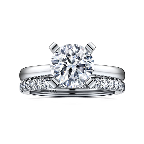 Michelle - 14K White Gold Round Diamond Engagement Ring - Shot 4