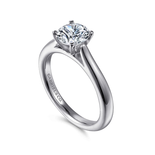 Michelle - 14K White Gold Round Diamond Engagement Ring - Shot 3