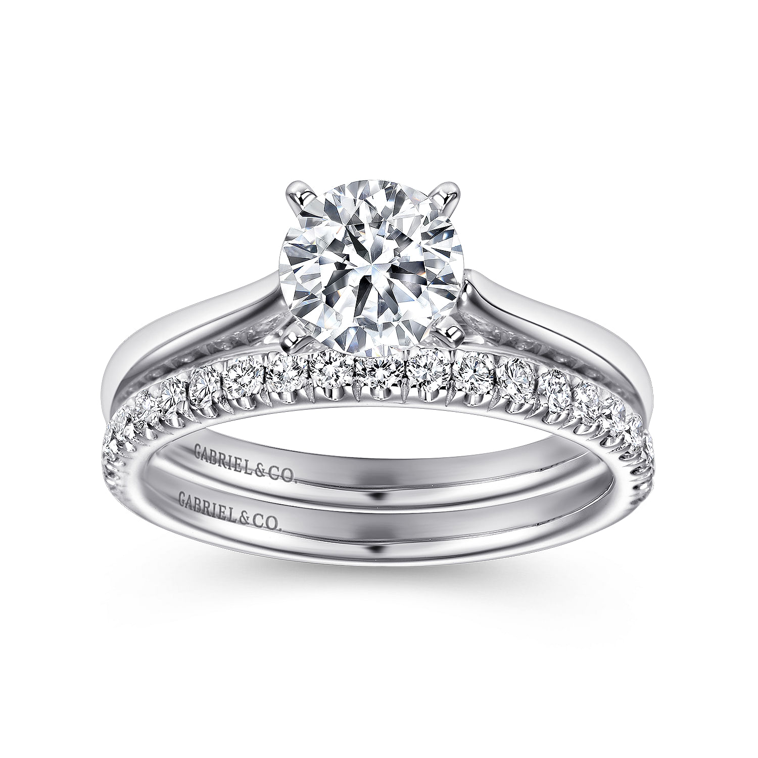 Michelle - 14K White Gold Round Diamond Engagement Ring