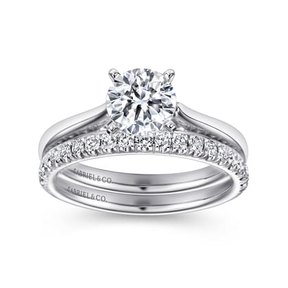 Michelle - 14K White Gold Round Diamond Engagement Ring