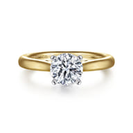 Michelle - 14K White-Yellow Gold Round Diamond Engagement Ring