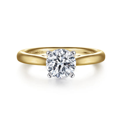 Michelle - 14K White-Yellow Gold Round Diamond Engagement Ring