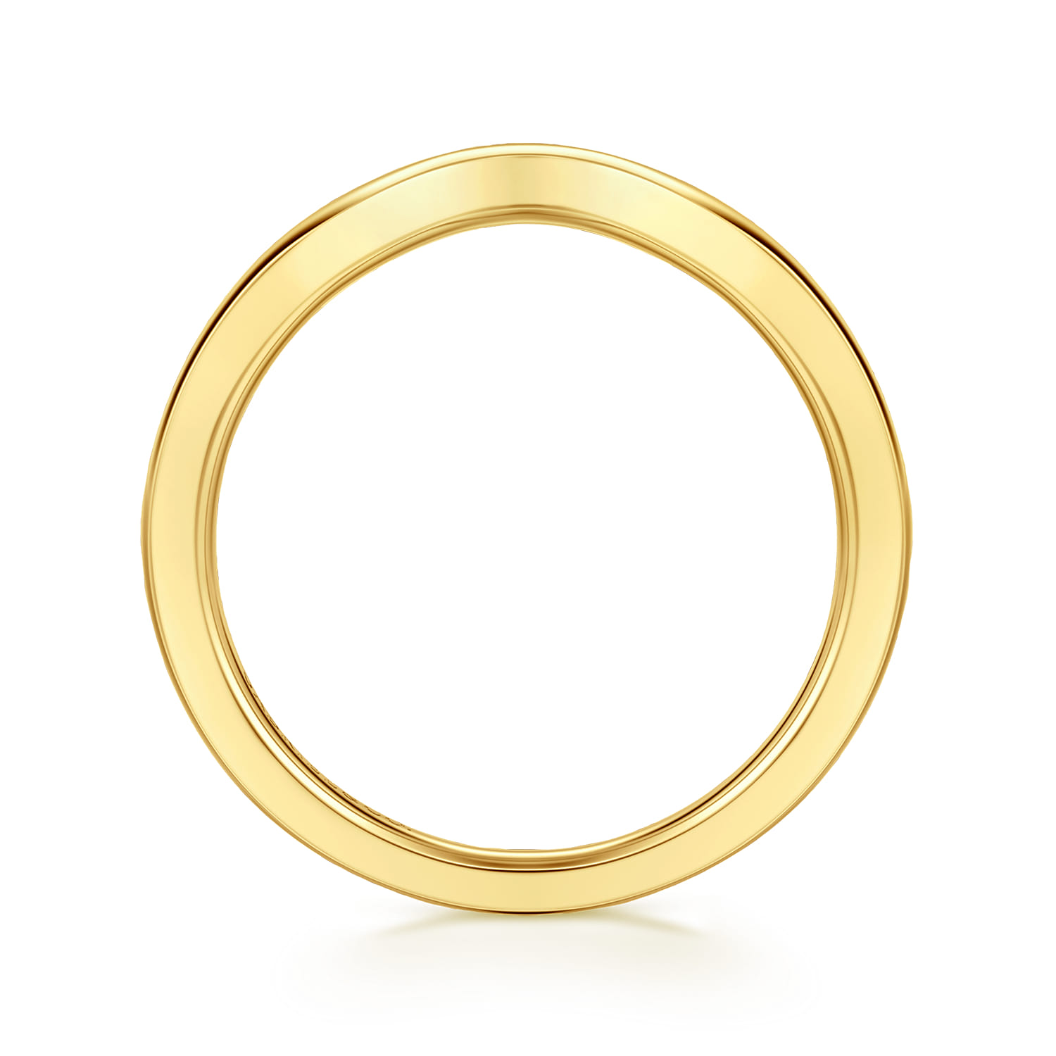 Curved Wedding Ring in 14k Yellow Gold with   at Gabriel & Co. - Shot 2