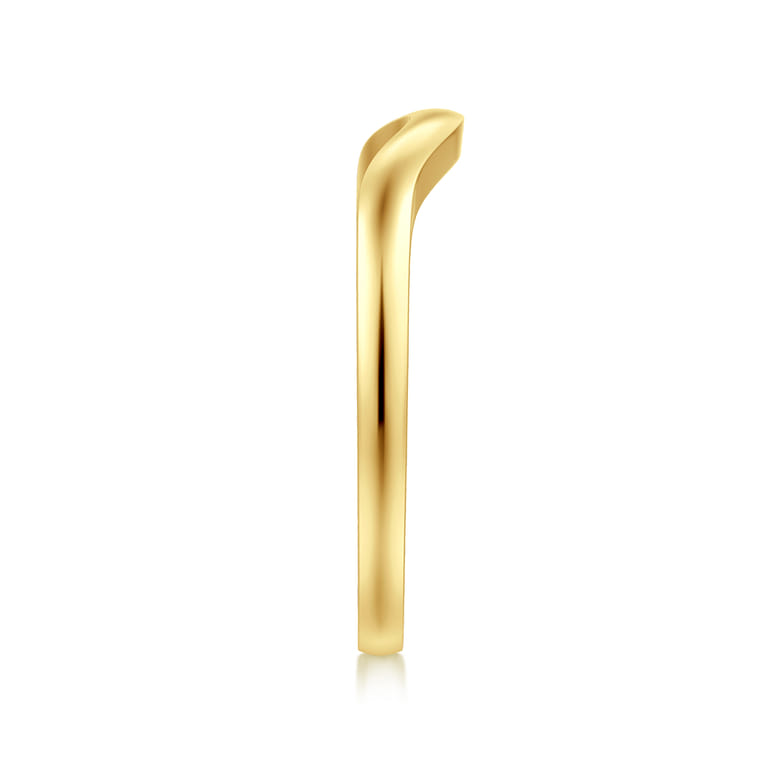Curved Wedding Ring in 14k Yellow Gold with   at Gabriel & Co. - Shot 4