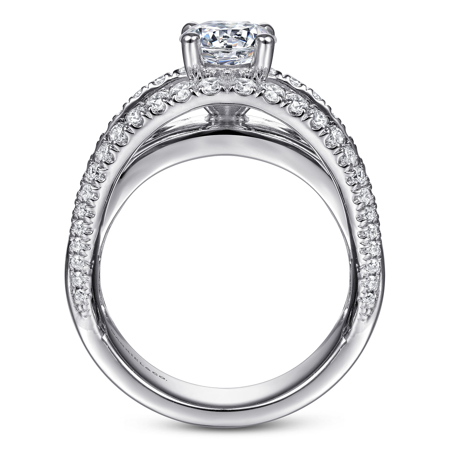 Milene - 14K White Gold Round Diamond Engagement Ring