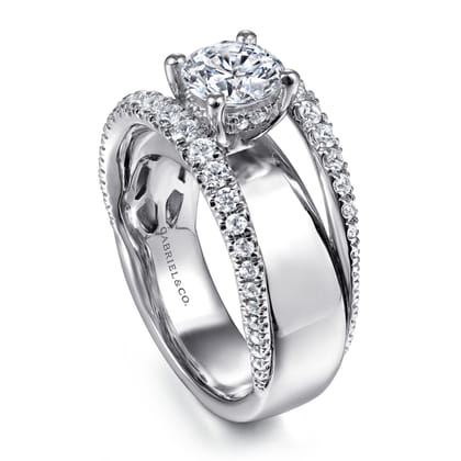 Milene - 14K White Gold Round Diamond Engagement Ring