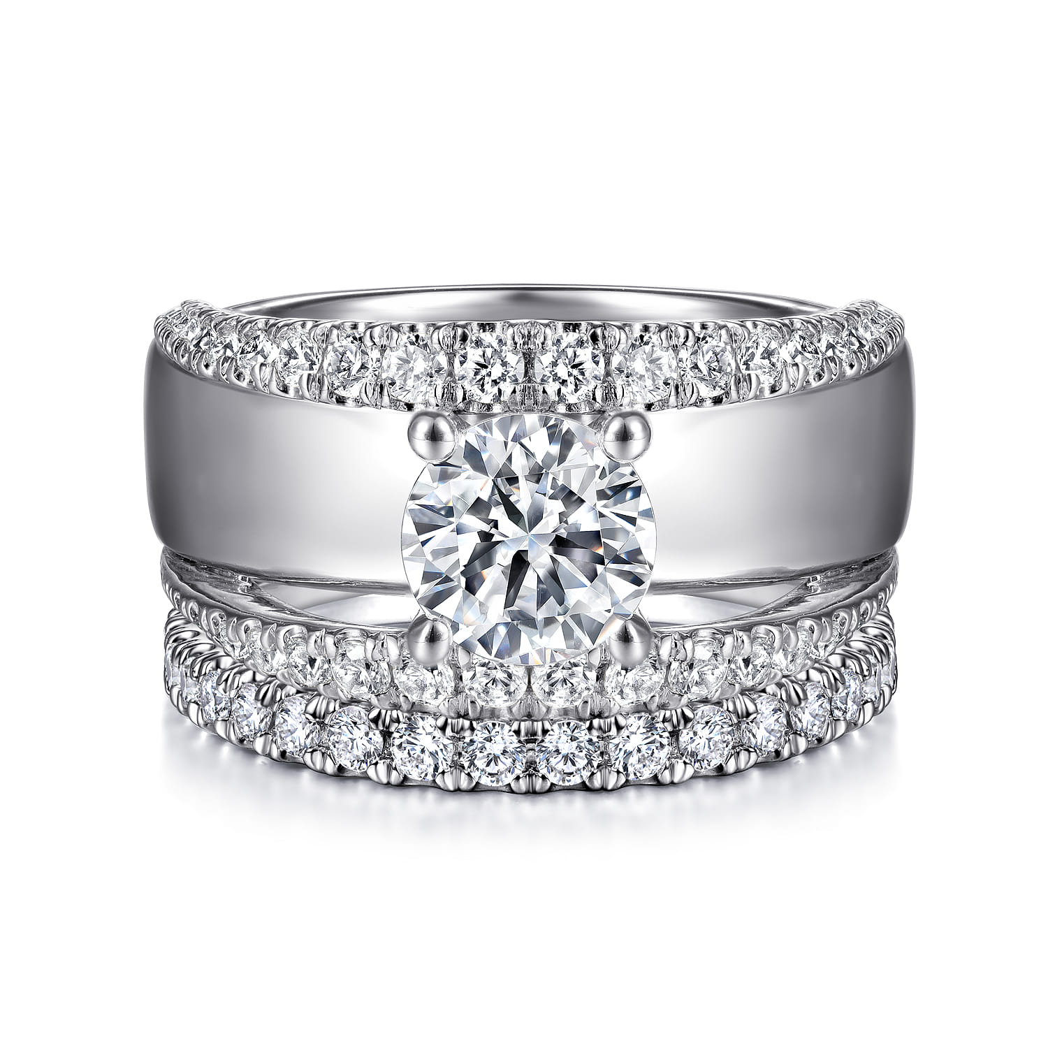 Milene - 14K White Gold Round Diamond Engagement Ring