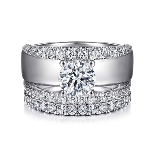 Milene - 14K White Gold Round Diamond Engagement Ring - 0.6 ct - Shot 4
