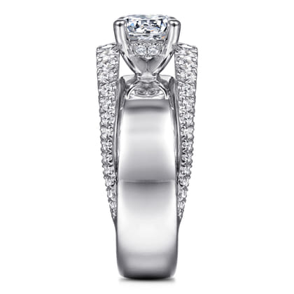 Milene - 14K White Gold Round Diamond Engagement Ring