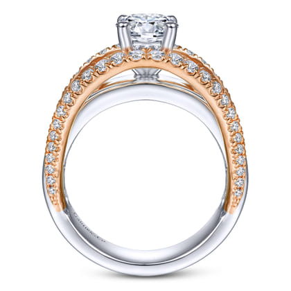 Milene - 14K White-Rose Gold Round Diamond Engagement Ring