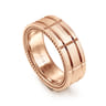 Milo - 14K Rose Gold 8mm Mens Wedding Band in Satin Finish