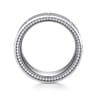 Milo - 14K White Gold 8mm - Carved Men's Wedding Band in Satin Finish
