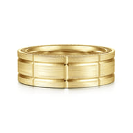 Milo - 14K Yellow Gold 8mm Mens Wedding Band in Satin Finish