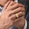 Milo - 14K Yellow Gold 8mm Mens Wedding Band in Satin Finish