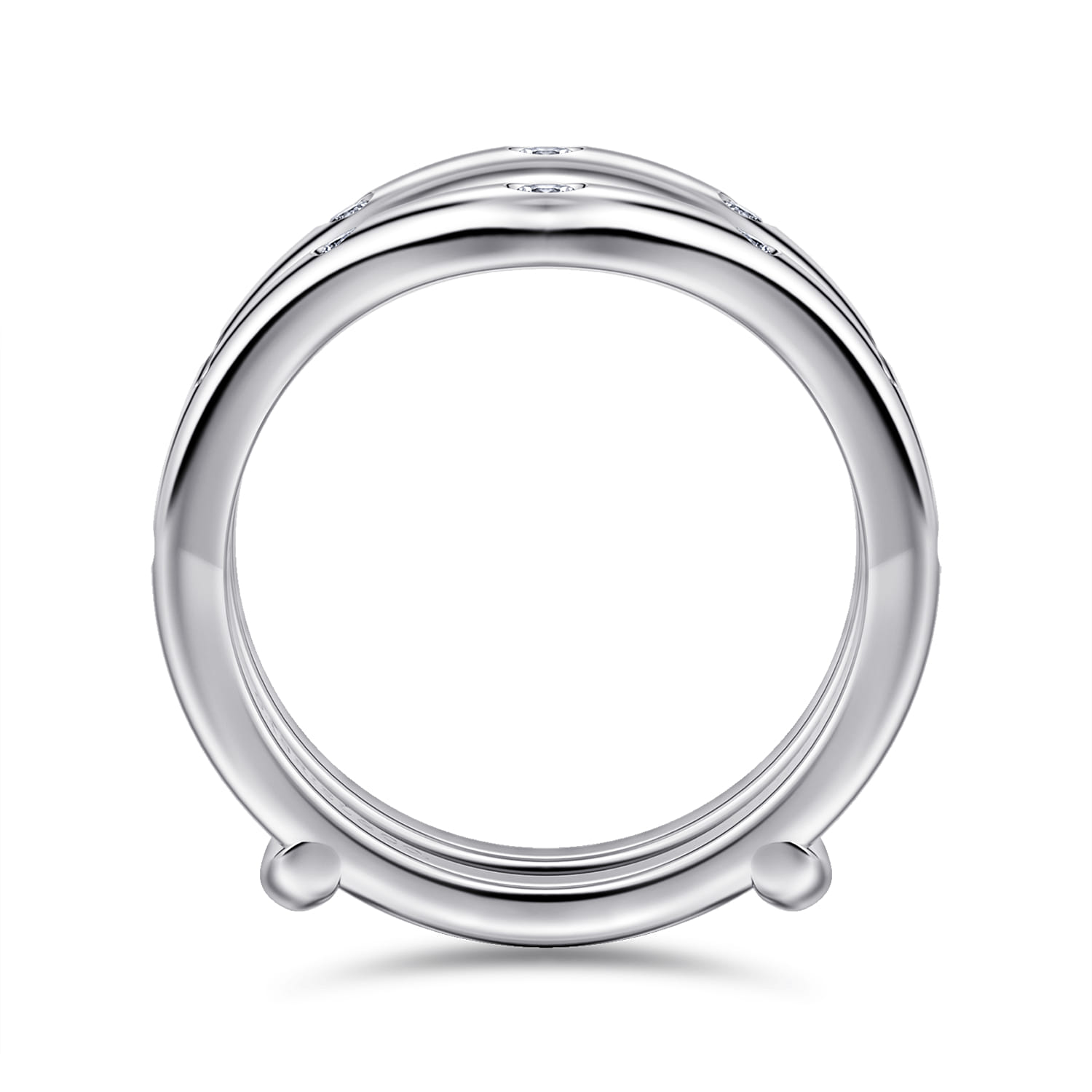 Enhancer Wedding Ring in 14k White Gold with Round Natural Diamond at Gabriel & Co. - Shot 2