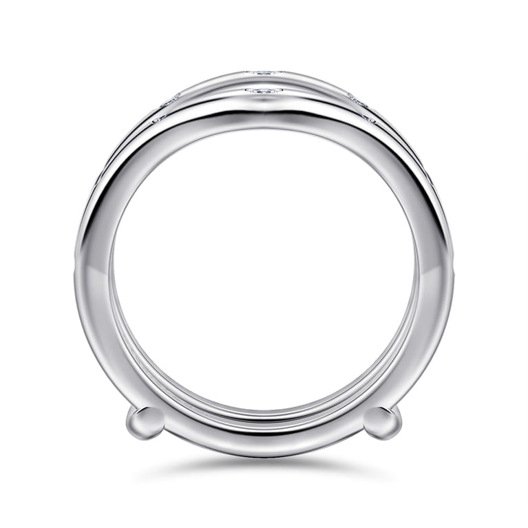 Enhancer Wedding Ring in 14k White Gold with Round Natural Diamond at Gabriel & Co. - Shot 2