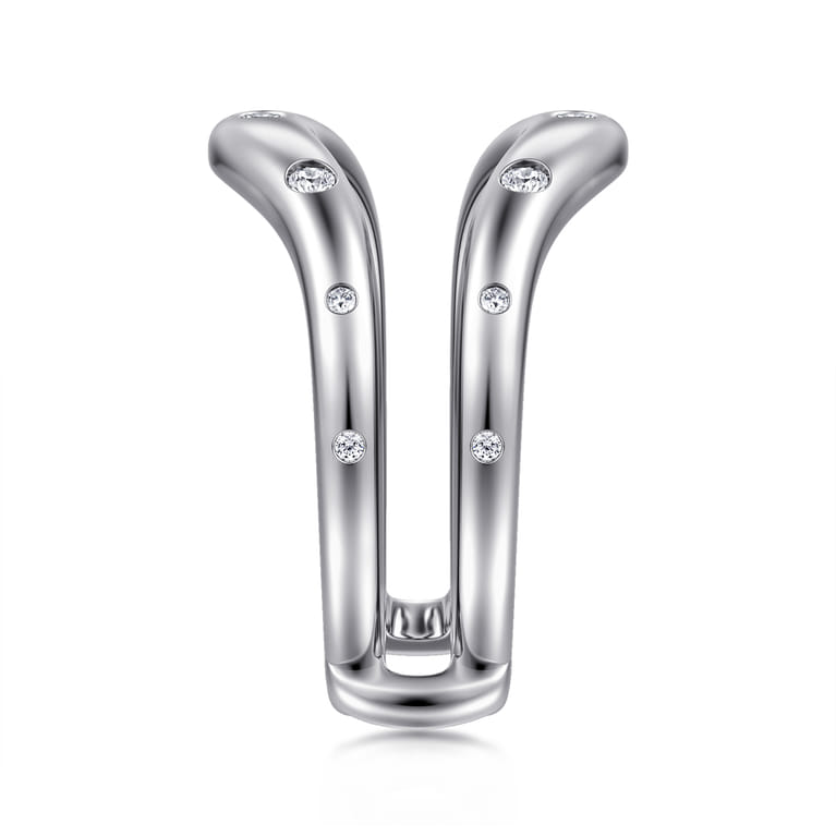 Enhancer Wedding Ring in 14k White Gold with Round Natural Diamond at Gabriel & Co. - Shot 4