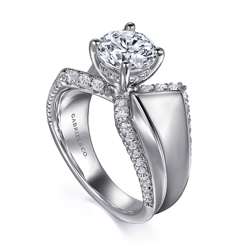 Miranda - 14K White Gold Round Diamond Engagement Ring - 0.5 ct - Shot 3