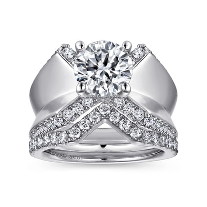Miranda - 14K White Gold Round Diamond Engagement Ring