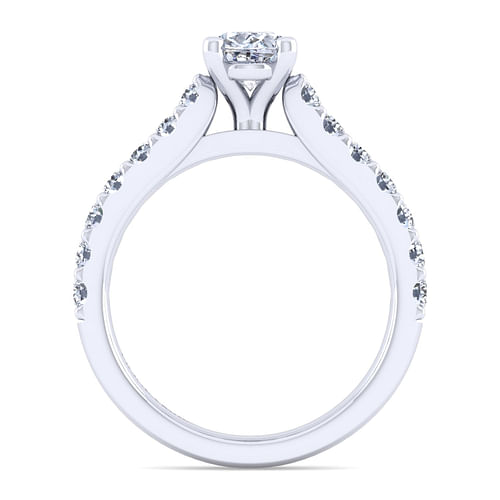 Misty - 14K White Gold Oval Diamond Engagement Ring - 0.53 ct - Shot 2