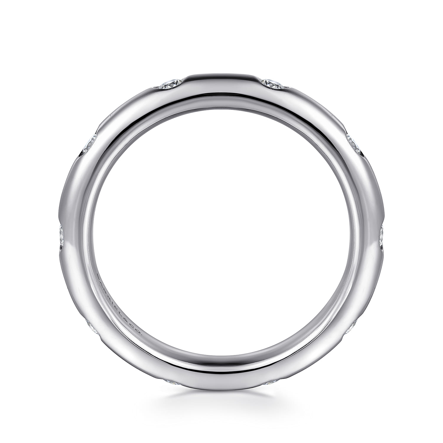 Eternity Band Wedding Ring in 14k White Gold with Round Natural Diamond at Gabriel & Co. - Shot 2