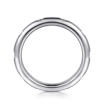 Modena - 14K White Gold Burnish Set Diamond Eternity Band