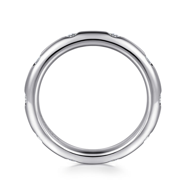 Eternity Band Wedding Ring in 14k White Gold with Round Natural Diamond at Gabriel & Co. - Shot 2