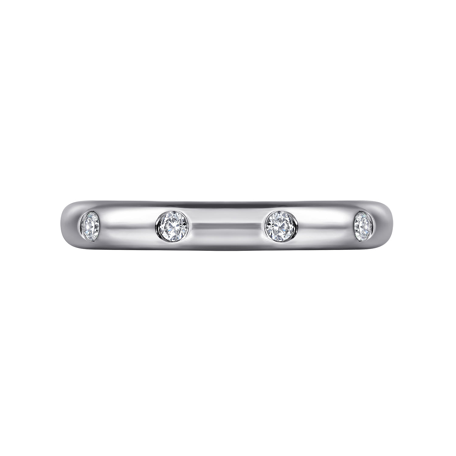Eternity Band Wedding Ring in 14k White Gold with Round Natural Diamond at Gabriel & Co. - Shot 6