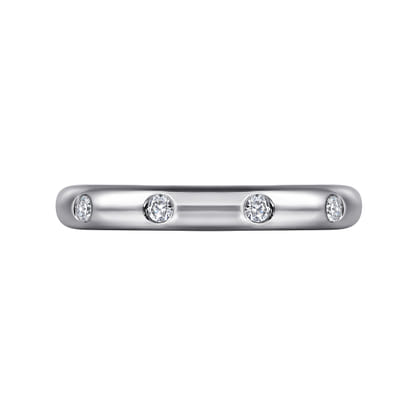 Modena - 14K White Gold Burnish Set Diamond Eternity Band
