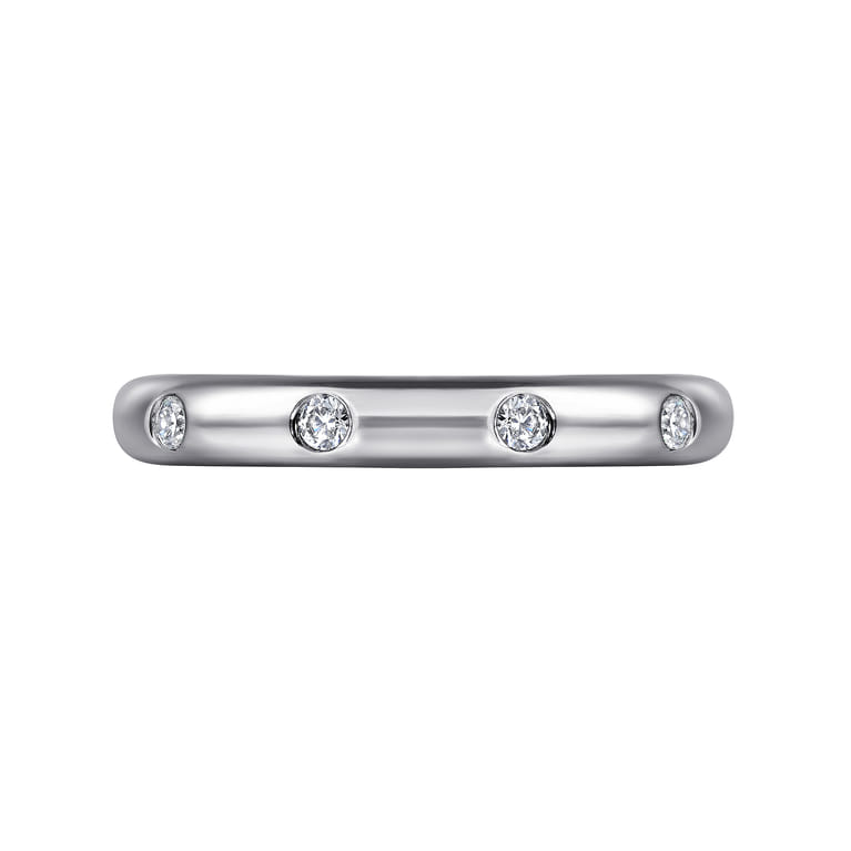 Eternity Band Wedding Ring in 14k White Gold with Round Natural Diamond at Gabriel & Co. - Shot 6