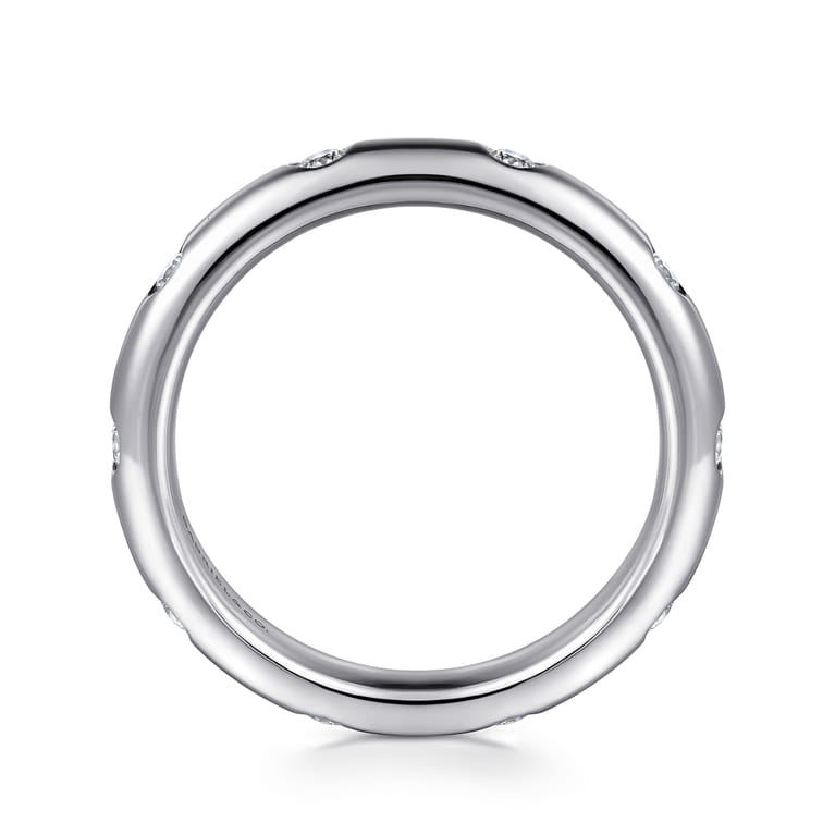 Eternity Band Wedding Ring in 14k White Gold with Round Natural Diamond at Gabriel & Co. - Shot 2