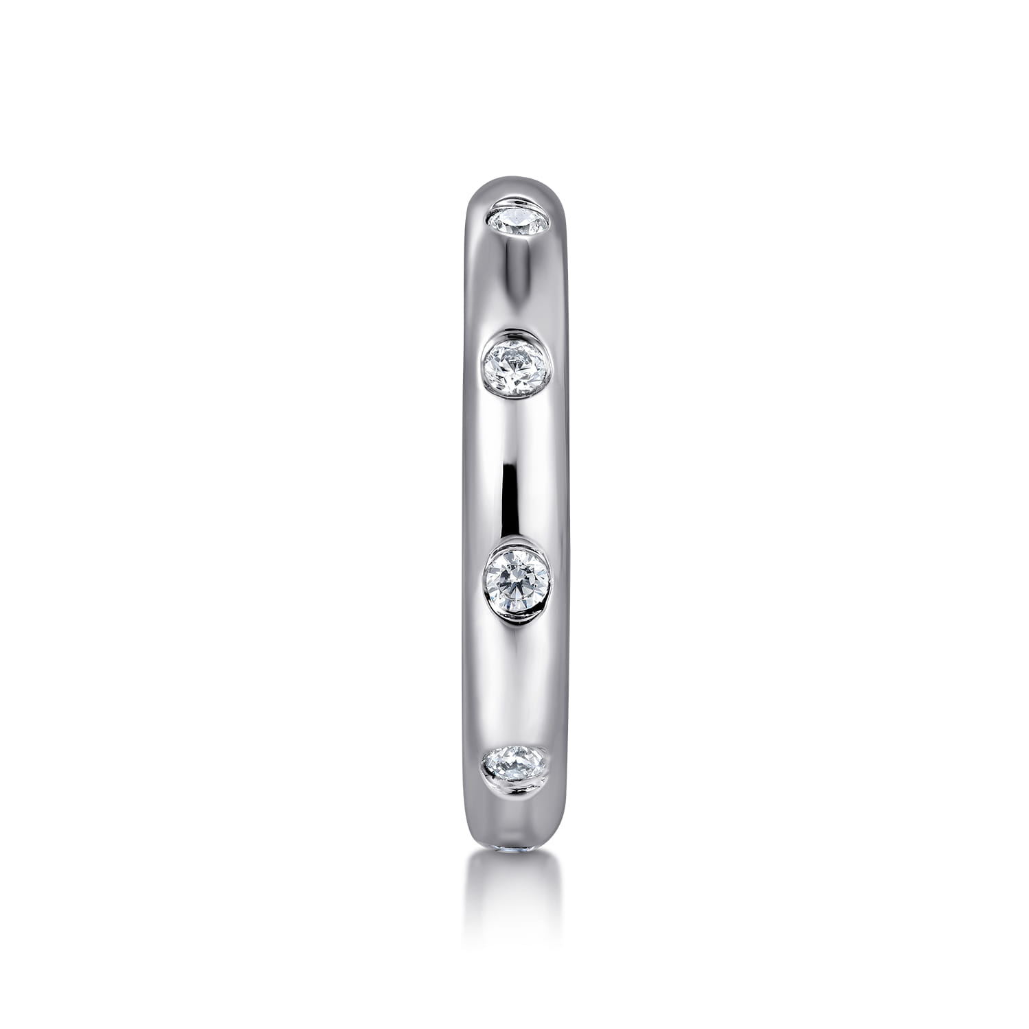 Eternity Band Wedding Ring in 14k White Gold with Round Natural Diamond at Gabriel & Co. - Shot 4