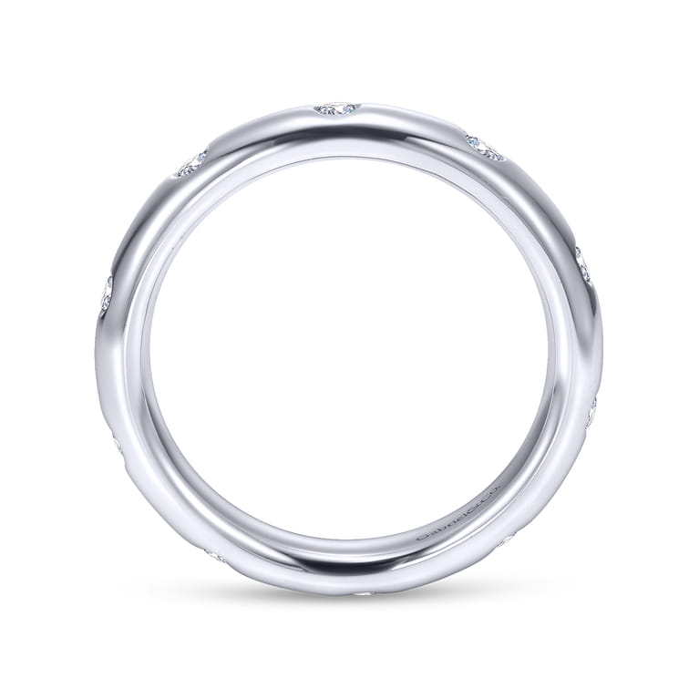 Eternity Band Wedding Ring in 14k White Gold with Round Natural Diamond at Gabriel & Co. - Shot 2