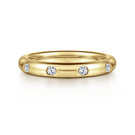 Modena - 14K Yellow Gold Burnish Set Diamond Eternity Band