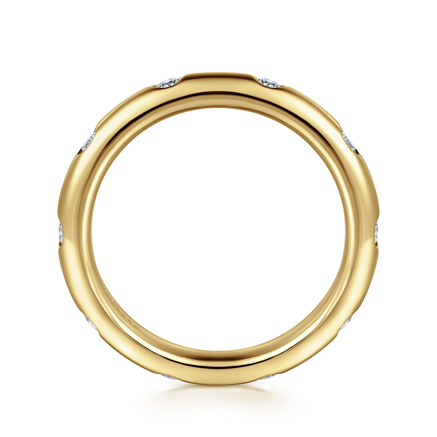 Modena - 14K Yellow Gold Burnish Set Diamond Eternity Band