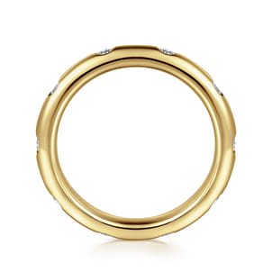 Modena - 14K Yellow Gold Burnish Set Diamond Eternity Band